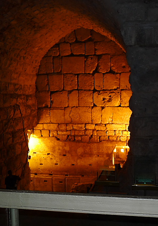 Jerusalem:  Large rock in the Western wall