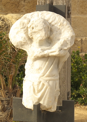 Odest statue of Jesus but defaced statue Caesarea