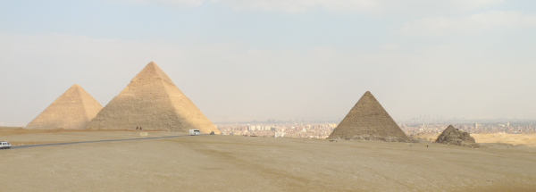 The 3 oldest pyramids are just outside Cairo
