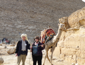 Danielle and Jim pose with a camel