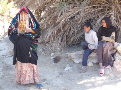 Bedouin womain with family