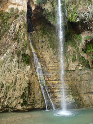 One of the water falls in En Gedi